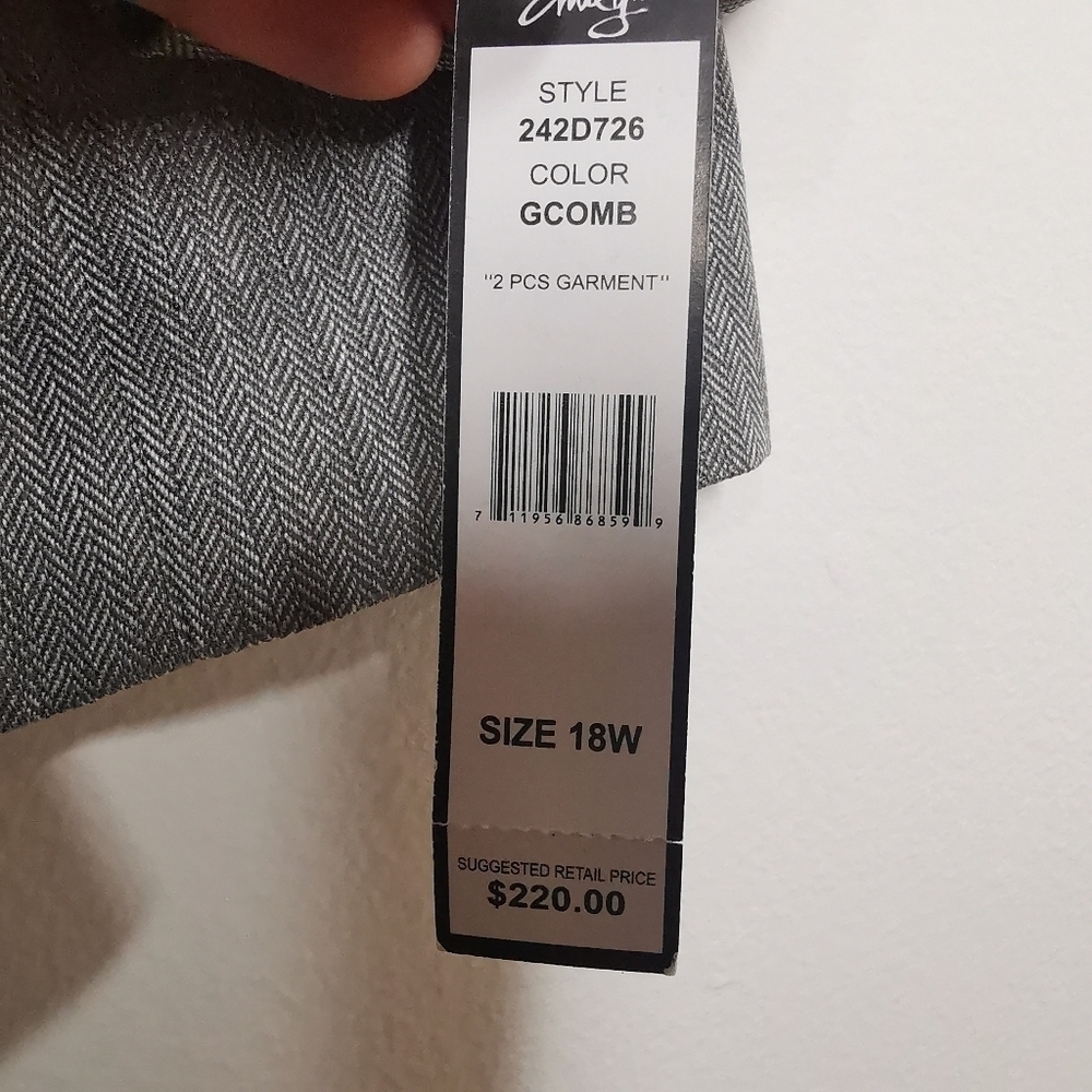 New With Tags (NWT) Emily Women’s 18W Style# 242D726 Washable Gray - Picture 8 of 15
